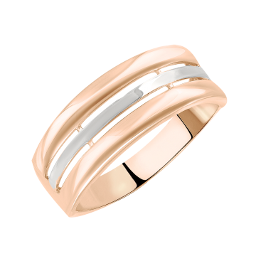 Lady´s ring in red and withe gold of 585 assay value 