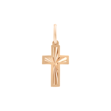 Cross from red gold of 585 assay value 