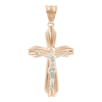 Cross from red gold of 585 assay value 