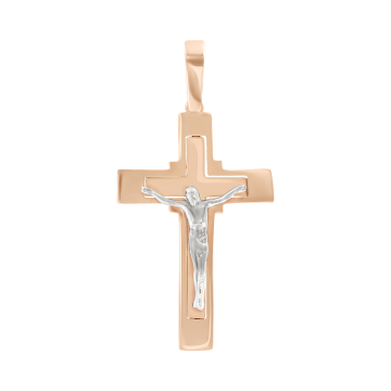 Cross from red gold of 585 assay value 