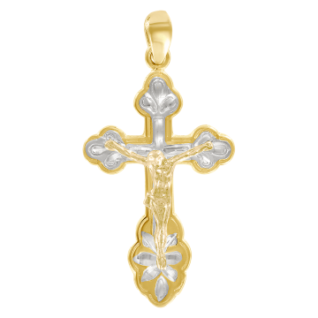 Gelb/ Weißgold 585 Kreuz 