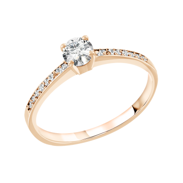 Damenring aus Rotgold 585° mit Brillanten 