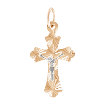 Cross from red gold of 585 assay value 