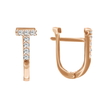 Ohrhänger aus Rotgold 585° mit Zirkonia 