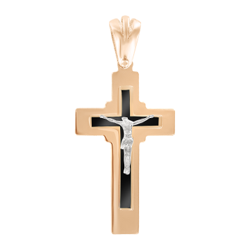 Cross from red gold of 585 assay value 