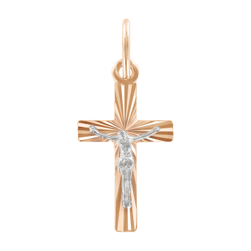Крестик православный из красного золота 585 пробы 
