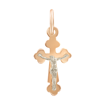 Cross from red gold of 585 assay value 