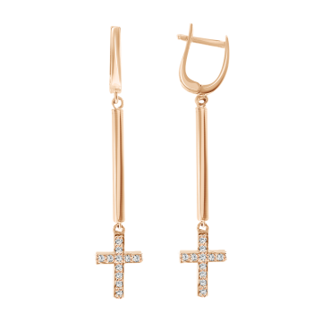 Ohrhänger aus Rotgold 585° mit Zirkonia 