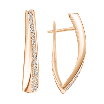 Ohrhänger aus Rotgold 585° mit Zirkonia 