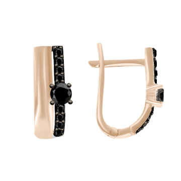 Ohrringe aus Rotgold 585° mit Zirkonia 