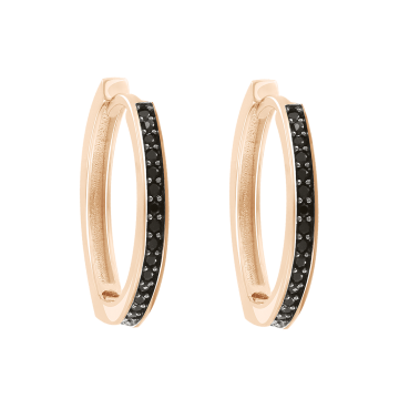 Earrings in red gold with cubic zirconia 