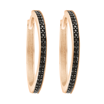 Earrings in red gold with cubic zirconia 