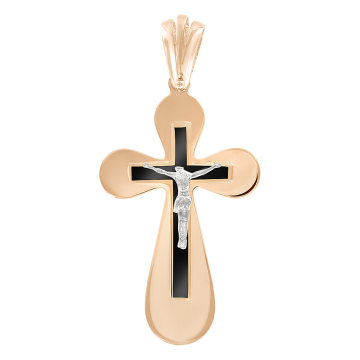 Cross from red gold of 585 assay value 