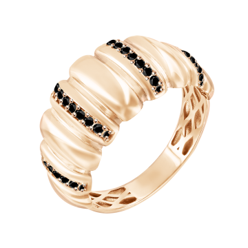 Damenring aus Rotgold 585° mit Zirkonia 