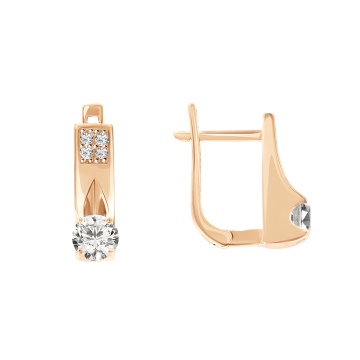 Ohrhänger aus Rotgold 585° mit Zirkonia 