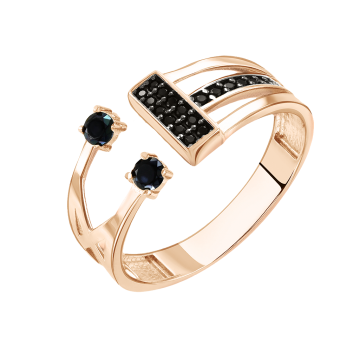 Damenring aus Rotgold 585° mit Zirkonia 