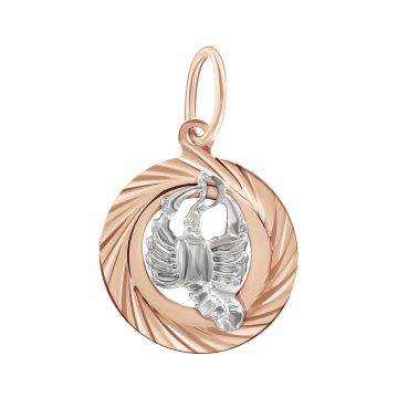 Anhänger Sternzeichen Krebs aus Rot/ Weißgold 585° 