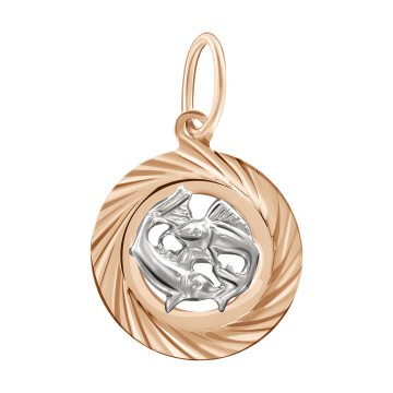 Anhänger Sternzeichen Fisch aus Rot/ Weißgold 585° 