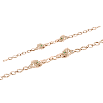 Браслет из красного золота 585 пробы с фианитами 