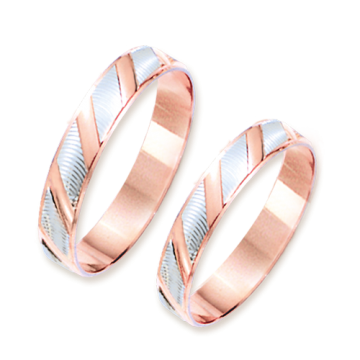 Обручальное кольцо в красном с белым золоте 585 пробы 