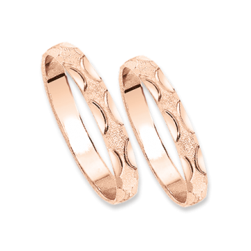 Wedding ring in red gold of 585 assay value 