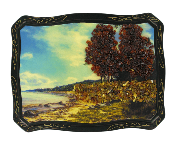 Das Bild mit echtem Bernstein geschmückt 