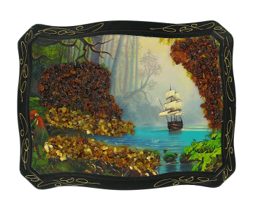 Das Bild mit echtem Bernstein geschmückt 