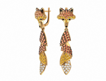 Ohrhänger aus Rotgold 585° mit Zirkonia 