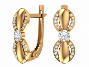 Ohrhänger aus Rotgold 585° mit Zirkonia 