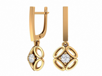 Ohrhänger aus Rotgold 585° mit Zirkonia 