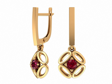 Ohrhänger aus Rotgold 585° mit Zirkonia 