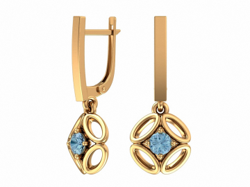 Ohrhänger aus Rotgold 585° mit Zirkonia 