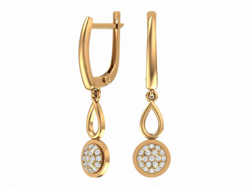 Ohrhänger aus Rotgold 585° mit Zirkonia 