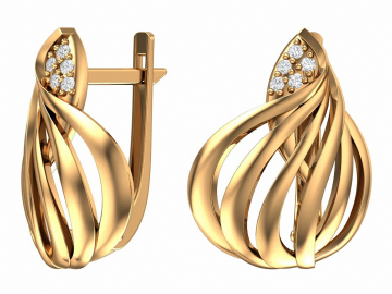 Ohrhänger aus Rotgold 585° mit Zirkonia 