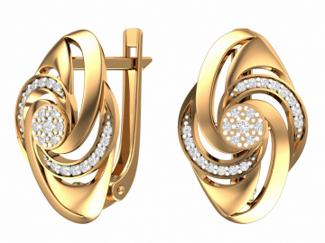 Ohrhänger aus Rotgold 585° mit Zirkonia 