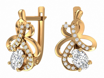 Ohrhänger aus Rotgold 585° mit Zirkonia 