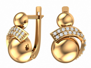 Ohrhänger aus Rotgold 585° mit Zirkonia 