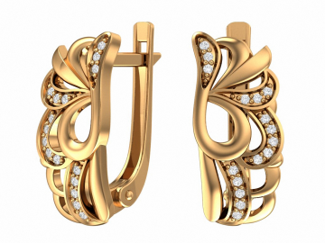 Ohrhänger aus Rotgold 585° mit Zirkonia 