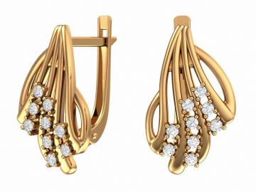 Ohrhänger aus Rotgold 585° mit Zirkonia 