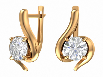 Ohrhänger aus Rotgold 585° mit Zirkonia 