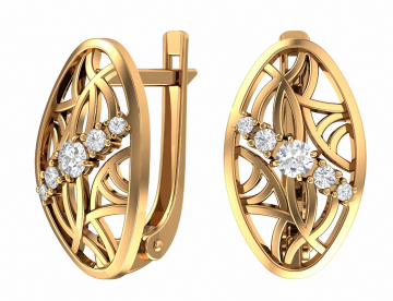 Ohrhänger aus Rotgold 585° mit Zirkonia 