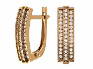 Ohrhänger aus Rotgold 585° mit Zirkonia 