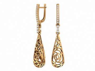 Ohrhänger aus Rotgold 585° mit Zirkonia 