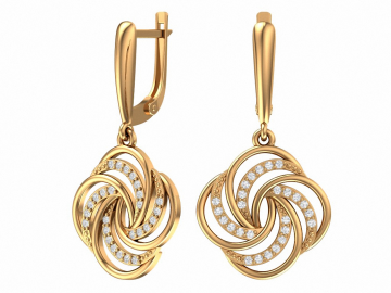 Ohrhänger aus Rotgold 585° mit Zirkonia 