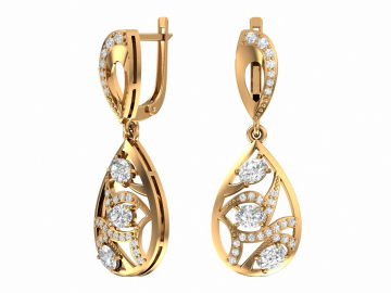 Ohrhänger aus Rotgold 585° mit Zirkonia 