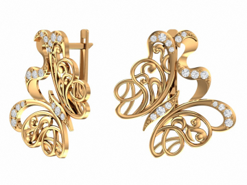 Ohrhänger aus Rotgold 585° mit Zirkonia 