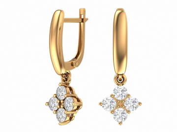 Ohrhänger aus Rotgold 585° mit Zirkonia 