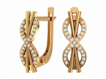 Ohrhänger aus Rotgold 585° mit Zirkonia 