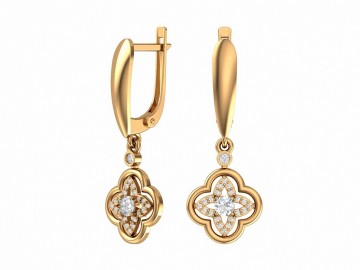 Ohrhänger aus Rotgold 585° mit Zirkonia 