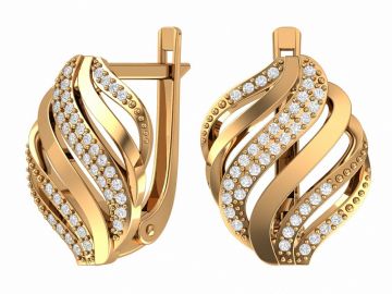 Ohrhänger aus Rotgold 585° mit Zirkonia 